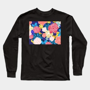 Bright Colorful Flowers Long Sleeve T-Shirt